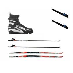 Комплект лыжный с креплением sns, палками и ботинками impulse