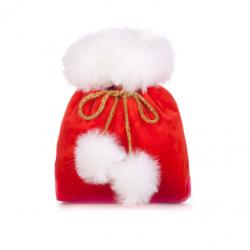 Christmas Gift Bags with Fur and Pompons buy on the wholesale