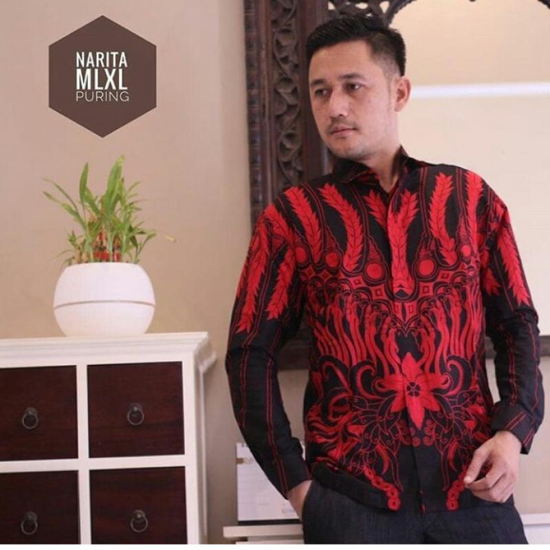 Мужская рубашка с принтом современный батик купить оптом - компания batik naufakencana | Индонезия