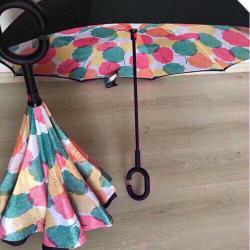 Зонт обратный Reverse Umbrella ветрозащитный зонт обратного раскрытия купить оптом