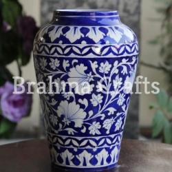 Античная керамическая синяя ваза SURAHI 8L * 5W дюймов