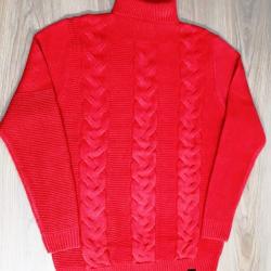 Женский разноцветный свитер с высоким воротником купить оптом