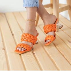 Оранжевые летние женские туфли