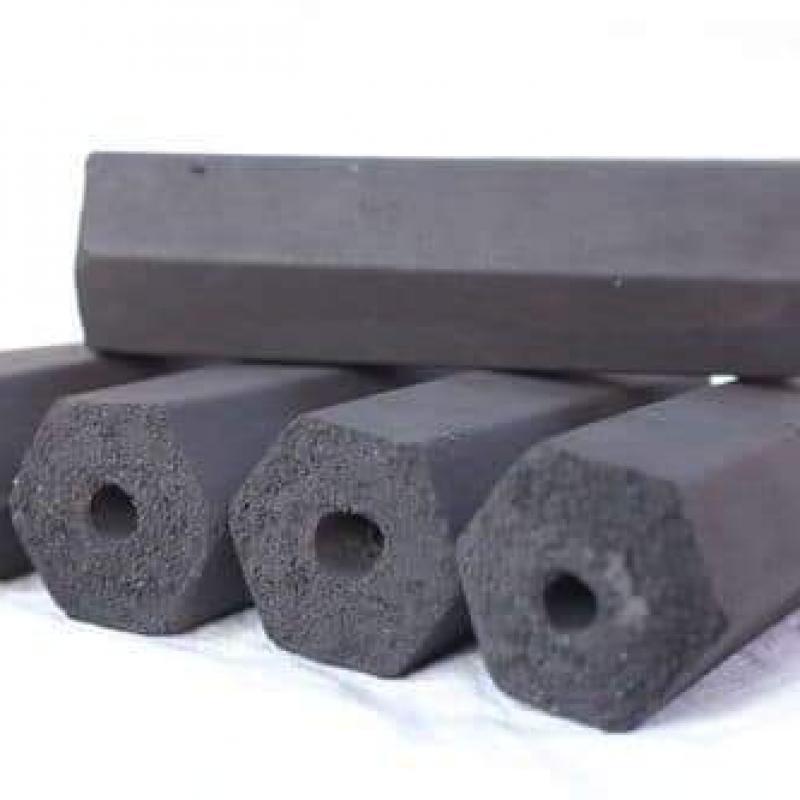 Hexagonal Shape Coconut Shell Charcoal Briquettes buy wholesale - company Qzone Exports | India