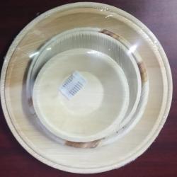 Круглые тарелки из пальмовых листьев ареки