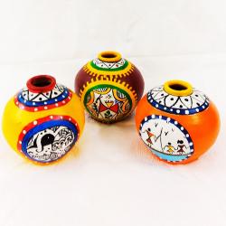 Наборы глиняных горшков с ручной росписью купить оптом