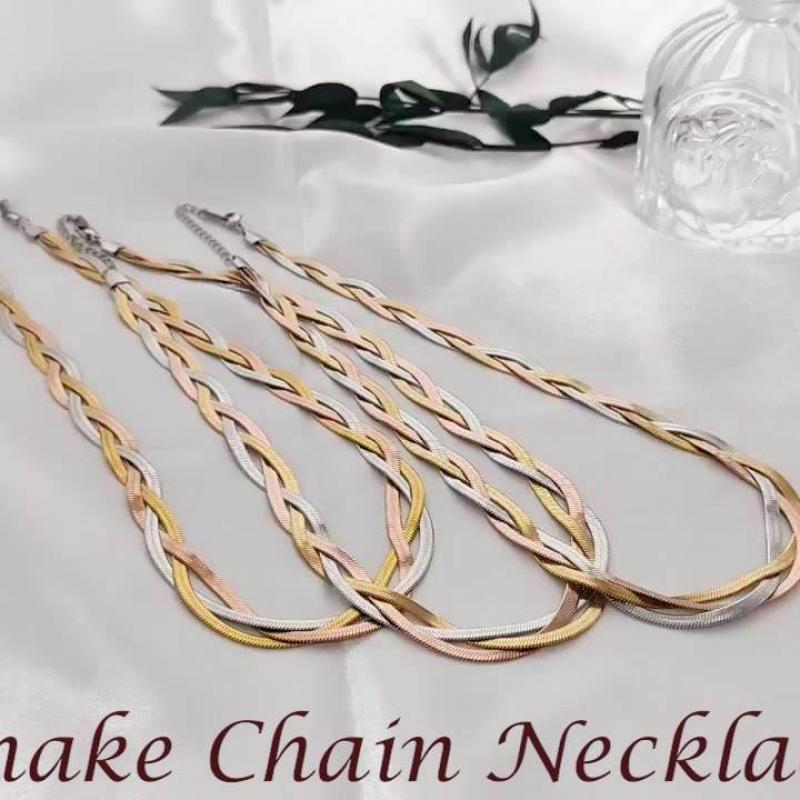 custom Stainless Steel Gold Snake Chain Necklace Choker купить оптом - компания CHICOLINK jewelry Co., Ltd. | Китай