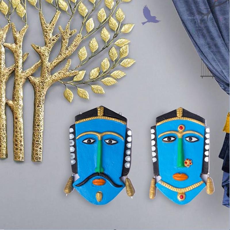 Mitti se Bana Tribal Mask Wall Hanging Manufacturer buy wholesale - company Manmayee Handicrafts | India