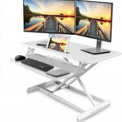 Altus Height Adjustable 880mm Stand Up Desk Converter Sit to Stand Tabletop Dual Monitor Riser Workstation (Riser_White) купить оптом
