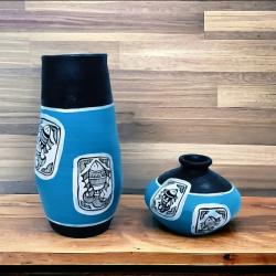 Handpainted Terracotta Pot set for home decoration, Valentine Gifting купить оптом