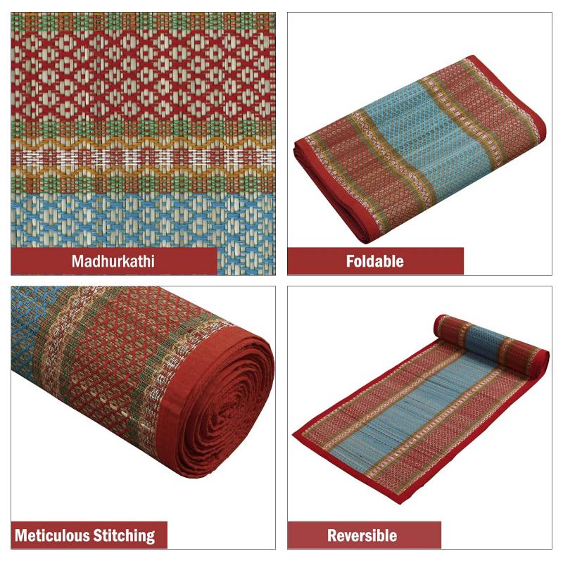 Handloomed Natural River Grass Floor Mat, Picnic Mat, Travelling Mat Manufacturer Exporter Wholesaler  buy wholesale - company THe Handicraft Stores | India
