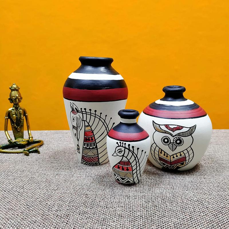 Handmade Terracotta home Decor Pot manufacturer wholesaler exporter buy wholesale - company Manmayee Handicrafts | India