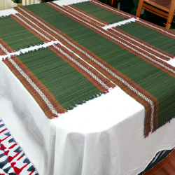 Handmade Natural Korai Grass Emerald Green Table Place Mat Runner Set Manufacturer Exporter Wholesaler