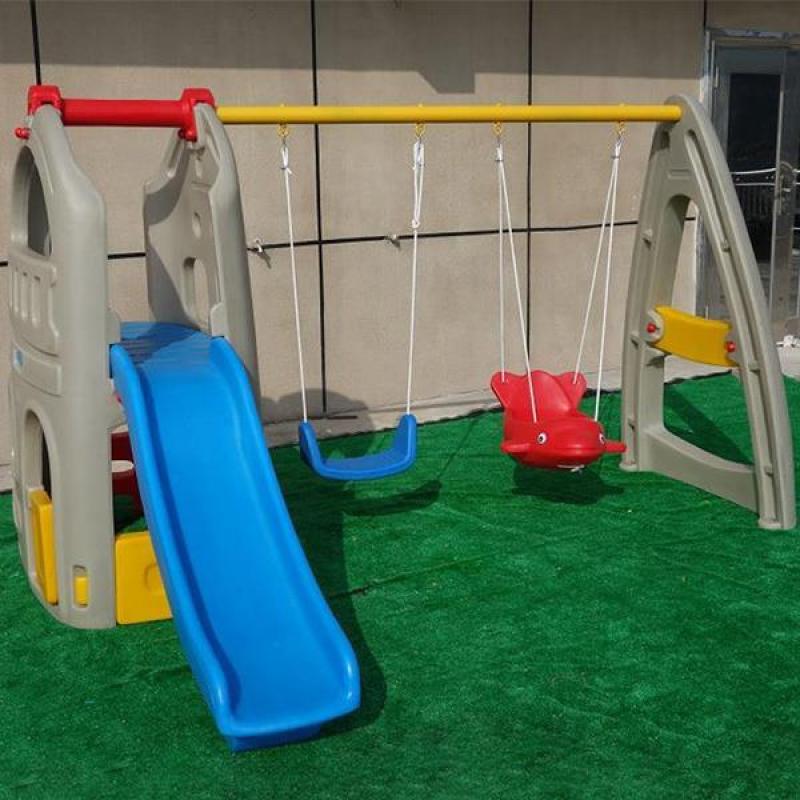 Plastic Kids Swing and Slide Set buy wholesale - company Guangzhou Longly Co., Ltd. | China