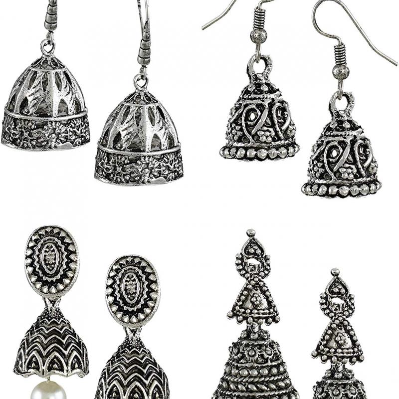  Dark Antique Designer Oxidised Jhumki Earrings  buy wholesale - company Grahakji | India