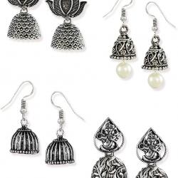  Antique Silver Tone Beautifully Enamelled Dangle & Drop Earring For Women buy on the wholesale