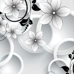 Wallpaper Black and White Flowers buy on the wholesale