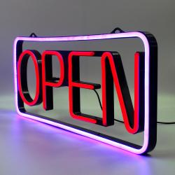 Blue and Red LED Open Sign