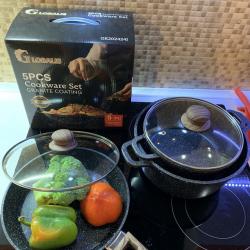 Non Stick Pot and Pan Set Marble 5 Pieces buy on the wholesale