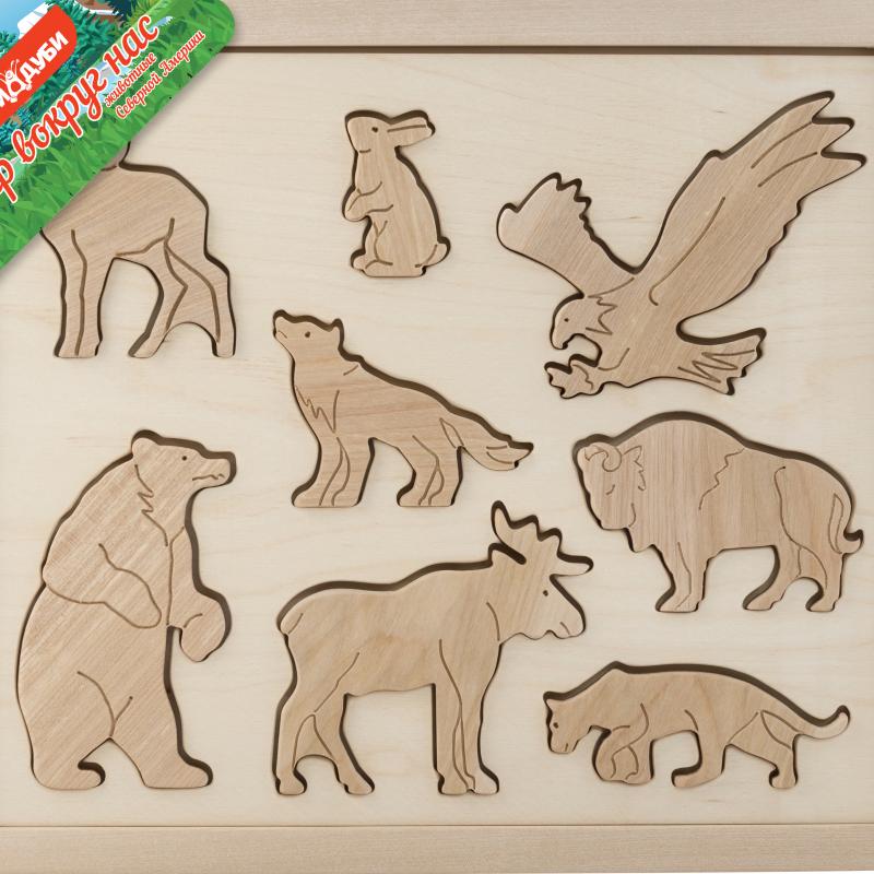 Wooden Sorter Animals of North America buy wholesale - company «Эко Тойс» | Russia