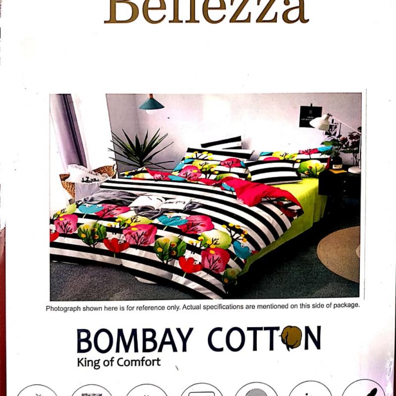 Bellezza Printed King Bedsheet with 2 Pillow Covers Set buy wholesale - company BOMBAY COTTON | India