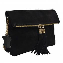 Hidecart Girls Tassel Fold Cover Sling Leather Crossbody Bags