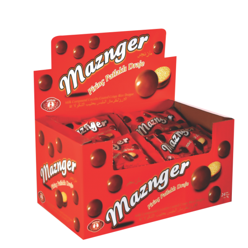 MAZNGER Milk and  Chocolate Compound Coated Dragee 25gr x 24 x 6 buy wholesale - company Nusland Food Company | Turkey