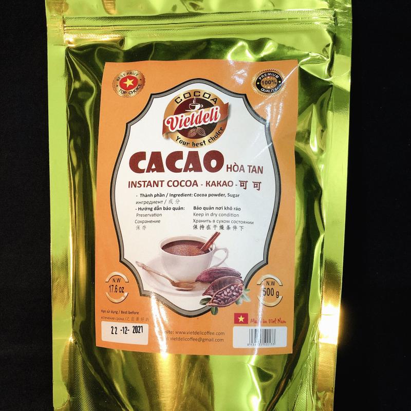 Быстрорастворимый какао-порошок 2 в 1 500г/пакет купить оптом - компания VIET DELI COFFEE CO.,LTD | Вьетнам