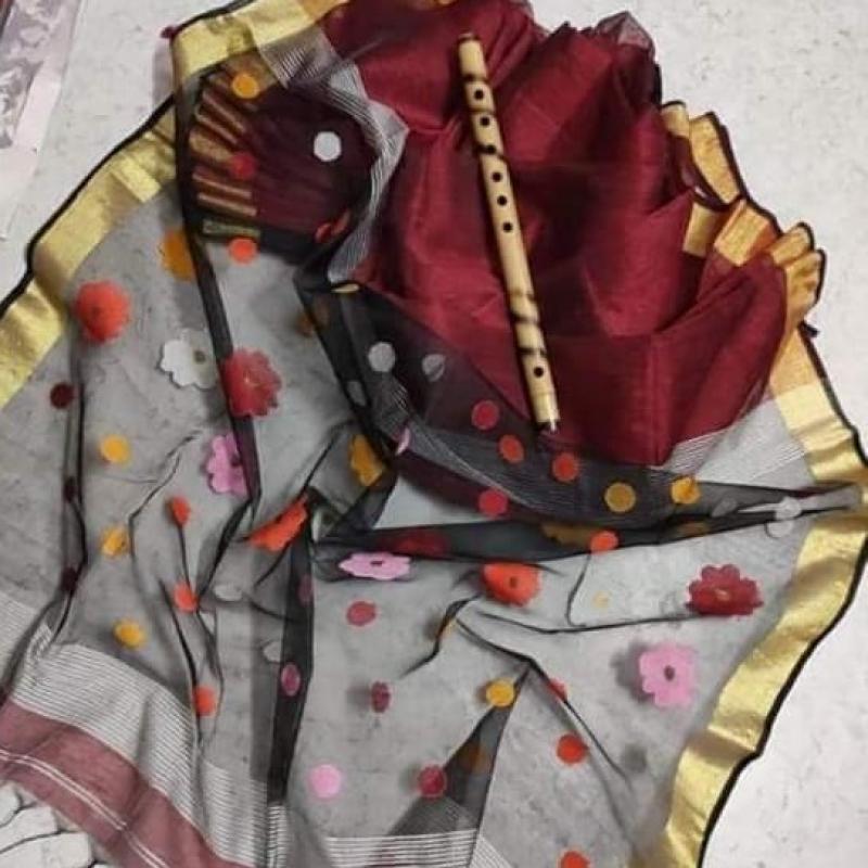Jamdani Saree / Raisam Muslin Pallu Saree / Festive Collection buy wholesale - company Subhra Textile | India