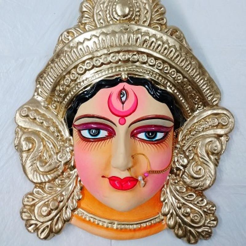 Terracotta Durga Maa Face / Handmade Personalized Gifting  buy wholesale - company Karru Krafft | India
