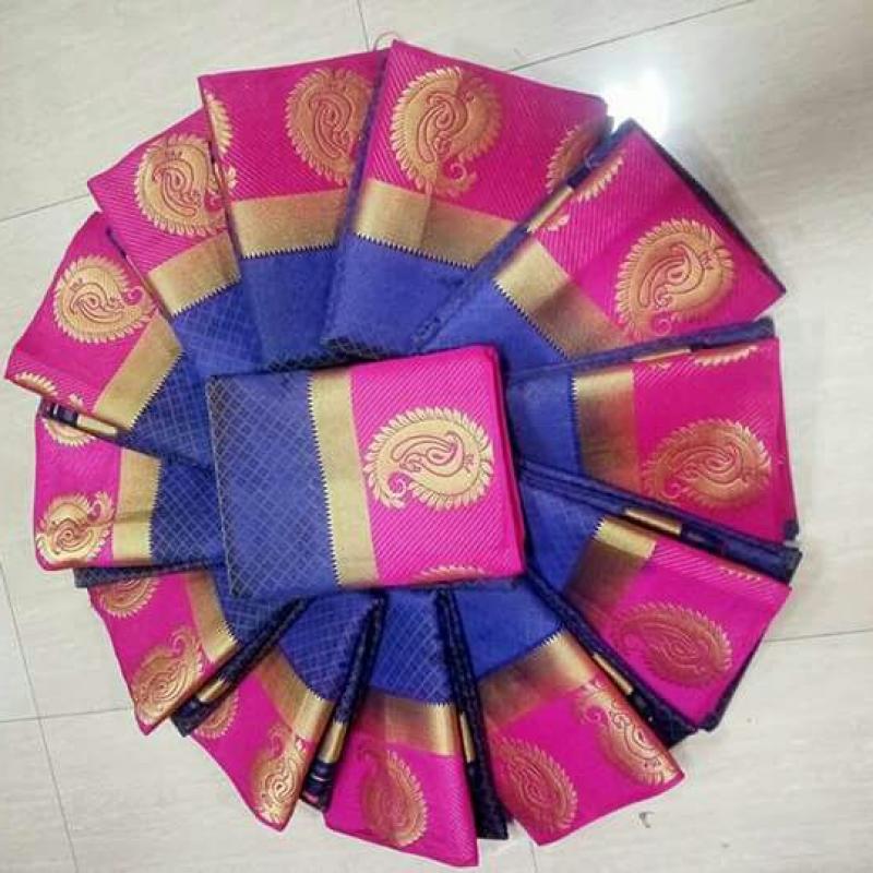 Шелковое сари Balaton Kanjiwaram купить оптом - компания Abu sufiyan sarees | Индия