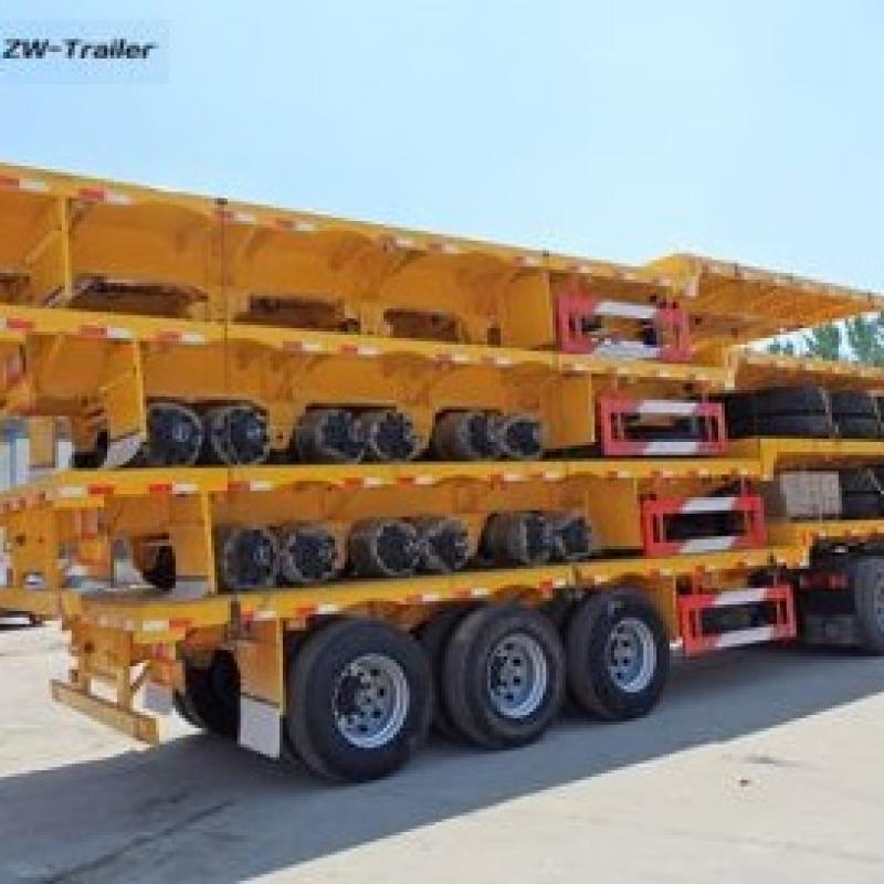 3 Axles Flatbed Semi Trailer buy wholesale - company Shandong Zhuowei International Trading Co.,Ltd | China