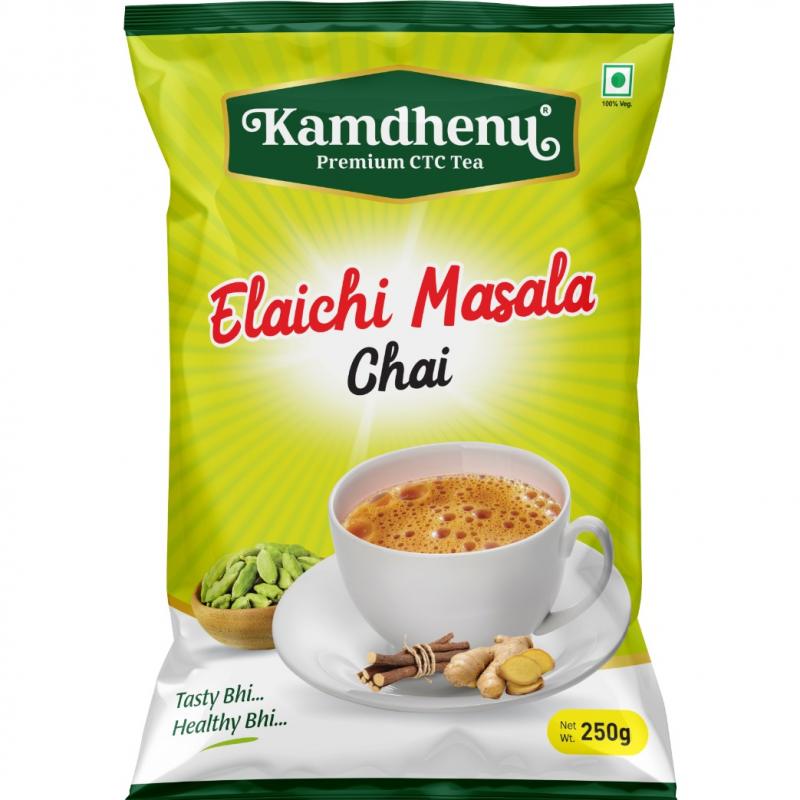 Чай черный с ароматом кардамона Elaichi Masala Chai Kamdhenu купить оптом - компания Kamdhenu Food Products | Индия