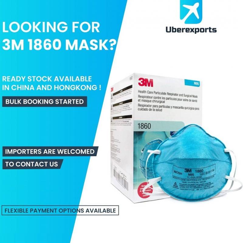 Противоаэрозольные респираторы 3M 1860 N95  купить оптом - компания Uberexports | Индия