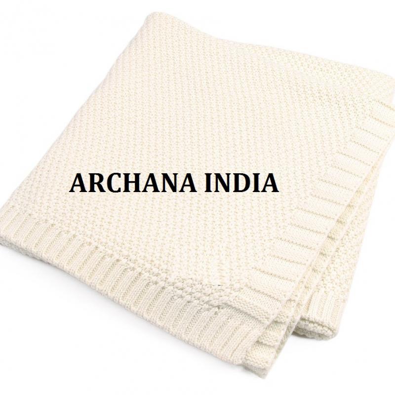 Knitted Throw Blankets buy wholesale - company ARCHANA INDIA | India