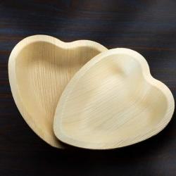 Areca Palm Leaf Heart Bowls