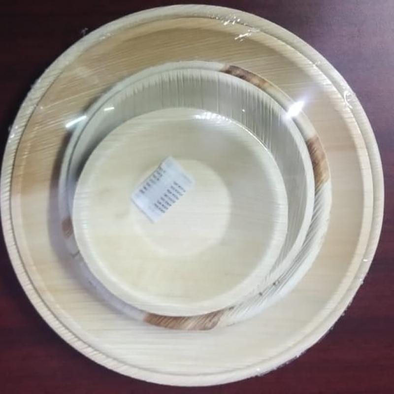 Круглые тарелки из пальмовых листьев ареки купить оптом - компания Cool Crafts | Индия