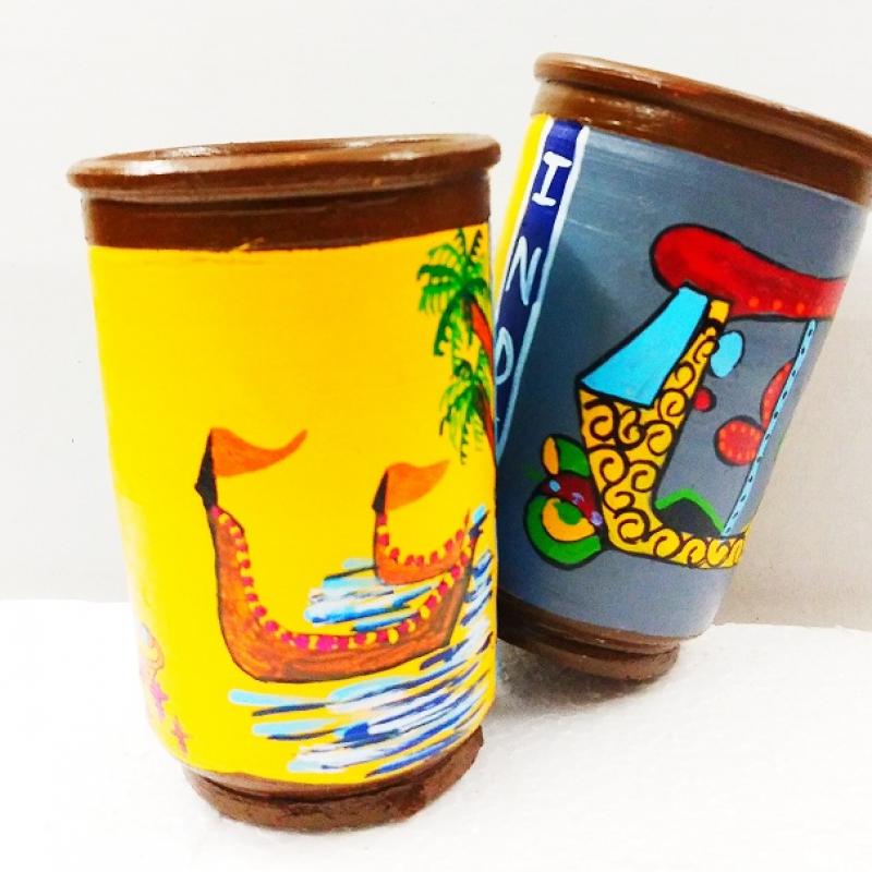 Hand Painted Lassi Cups buy wholesale - company Karru Krafft | India