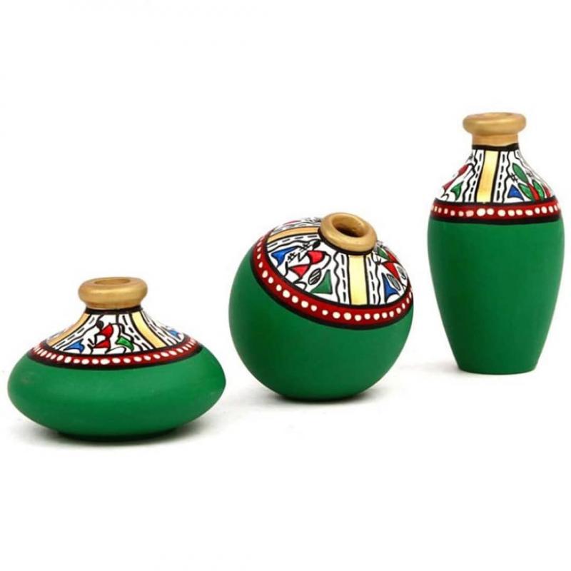 Глиняные горшки с ручной росписью купить оптом - компания Manmayee Handicrafts | Индия