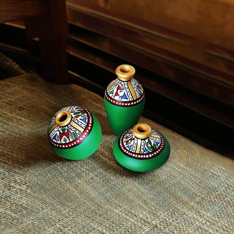 Глиняные горшки с ручной росписью купить оптом - компания Manmayee Handicrafts | Индия