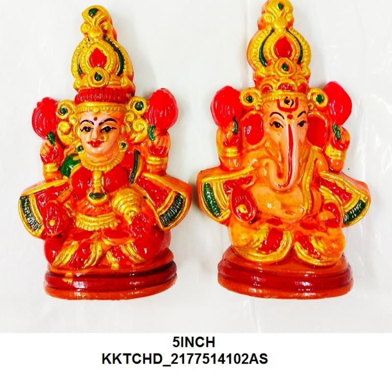 Clay Laxmi Ganesh Statuettes buy wholesale - company Me Handicrafts Stores | Canada