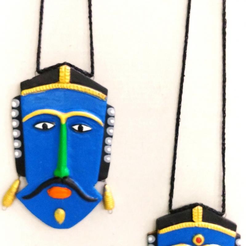 Indian King & Queen Mask fr Wall Hanging buy wholesale - company Karru Krafft | India