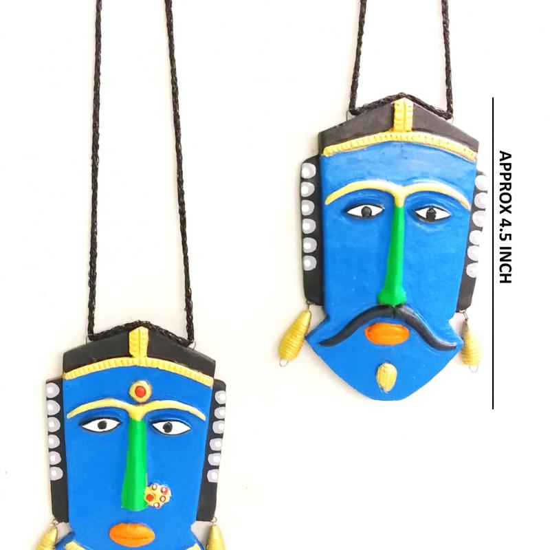 Indian King & Queen Mask fr Wall Hanging buy wholesale - company Karru Krafft | India
