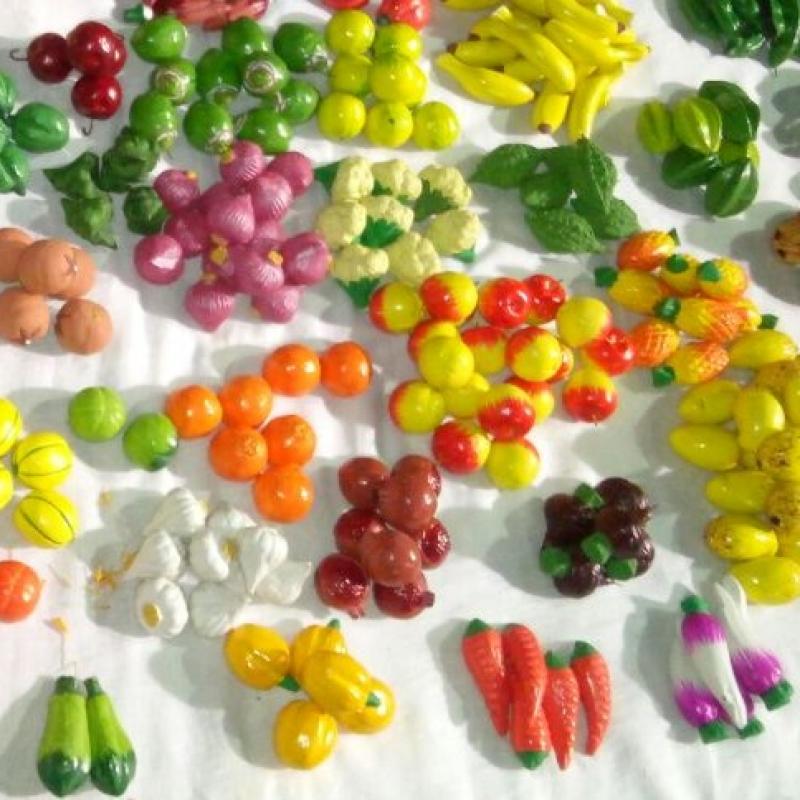 Clay Miniature Vegetable Fruit for Children Learning Toy buy wholesale - company Manmayee Handicrafts | India