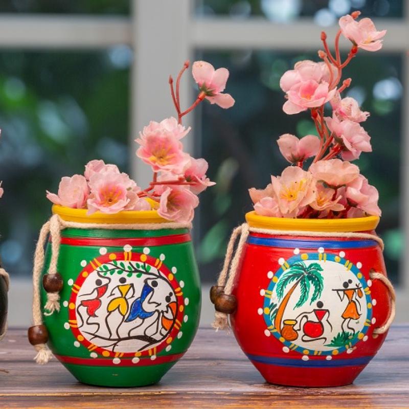 HandCrafted Terracotta Christmas Decor Pots купить оптом - компания ArtiKart dotin | Индия