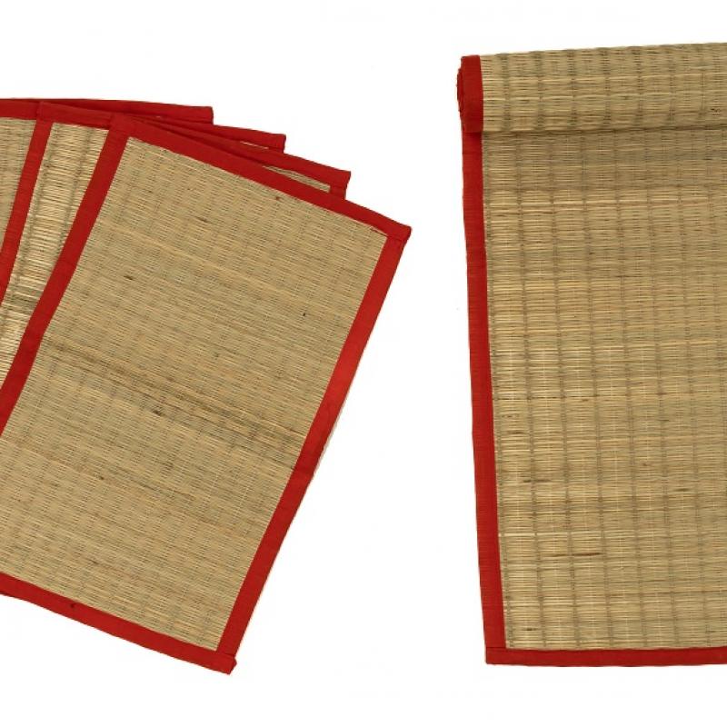 Handprocess Natural River Grass Table Mat set Manufcturer Exporter Wholesaler buy wholesale - company Karru Krafft | India