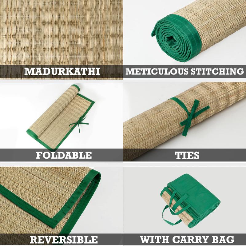 Framed Fresh Korai-Grass made Yoga Mat buy wholesale - company THe Handicraft Stores | India