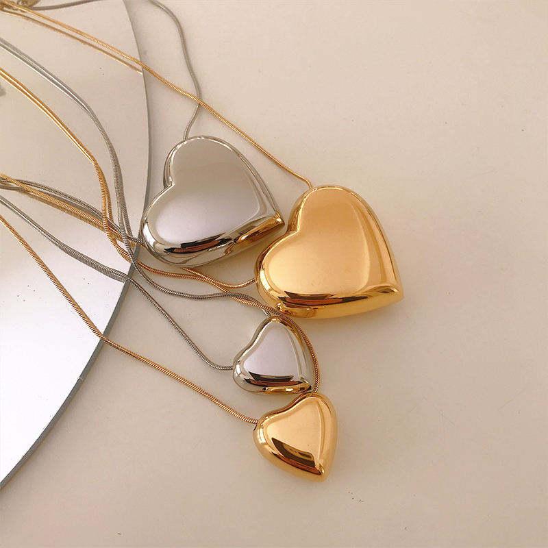 Custom 18K Gold Plated Stainless Steel Chain Link Heart Necklace buy wholesale - company CHICOLINK jewelry Co., Ltd. | China