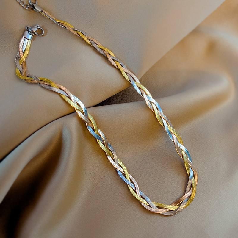custom Stainless Steel Gold Snake Chain Necklace Choker buy wholesale - company CHICOLINK jewelry Co., Ltd. | China