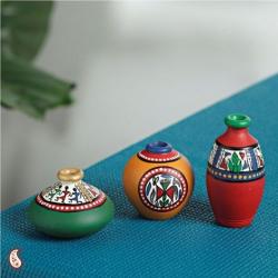 Handpainted EarthenPot set of 3 Manufacturer buy on the wholesale